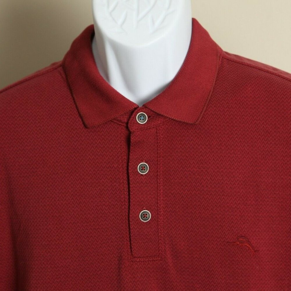 Tommy Bahama Men's burgundy s/s polo shirt XL golf